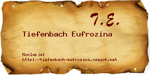 Tiefenbach Eufrozina névjegykártya