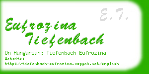 eufrozina tiefenbach business card